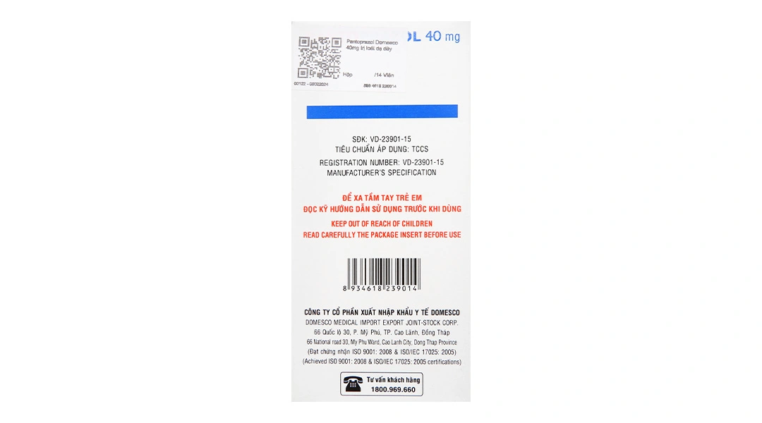 Pantoprazol Domesco 40mg điều trị viêm loét dạ dày (2 vỉ x 7 viên) - 2