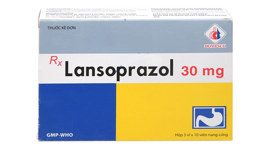 Lansoprazol Domesco 30mg trị trào ngược dạ dày, thực quản (3 vỉ x 10 viên) - 1