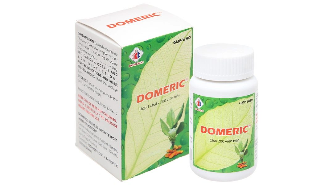 Domeric trị viêm loét dạ dày, tá tràng lọ 200 viên - 