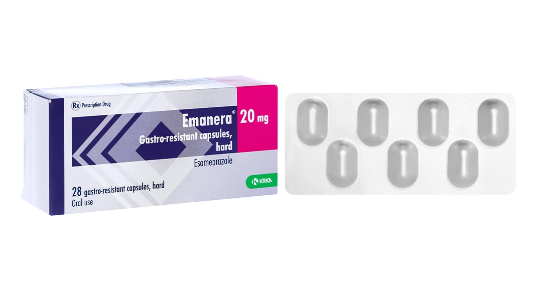 Emanera 20mg trị viêm loét thực quản do trào ngược (4 vỉ x 7 viên) - 