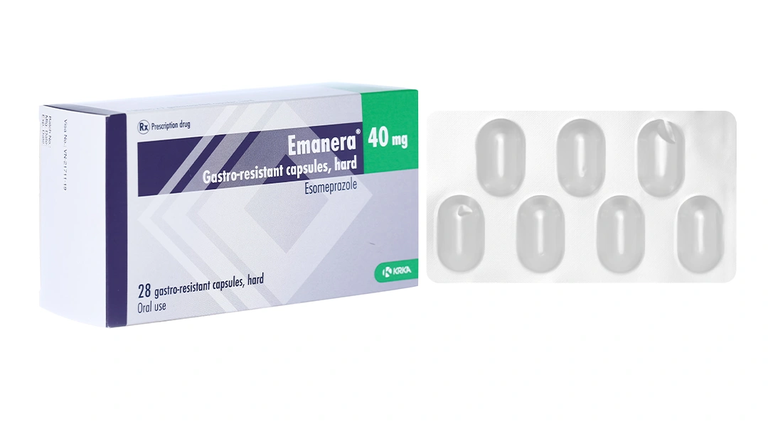 Emanera 40mg trị viêm loét thực quản do trào ngược (4 vỉ x 7 viên) - 