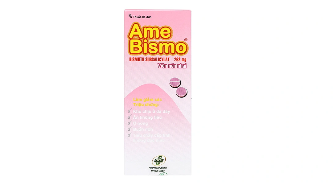 Viên nhai AmeBismo 262mg trị rối loạn tiêu hóa (6 vỉ x 10 viên) - 2