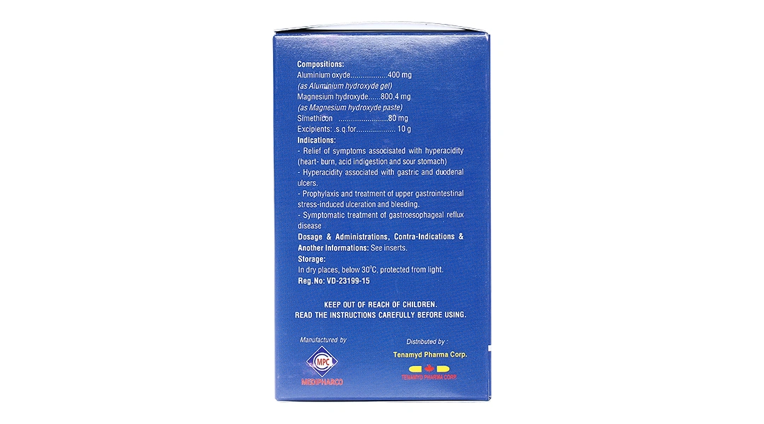 Hỗn dịch uống TenamydGel SM làm dịu triệu chứng do tăng acid dạ dày (20 gói x 10g) - 4