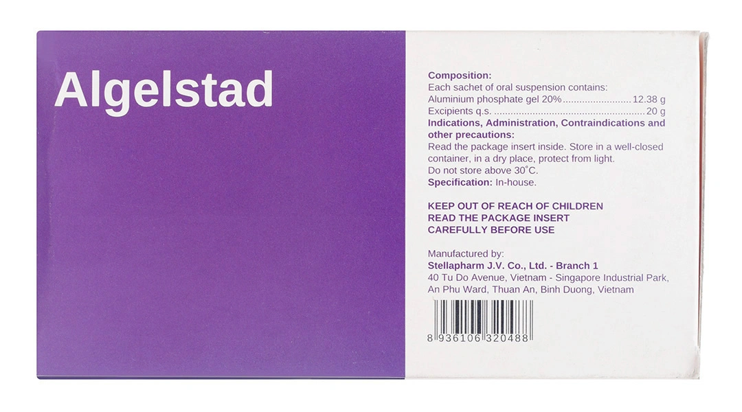 Hỗn dịch uống Algelstad 20% trị viêm thực quản, loét dạ dày tá tràng (20 gói x 20g) - 3