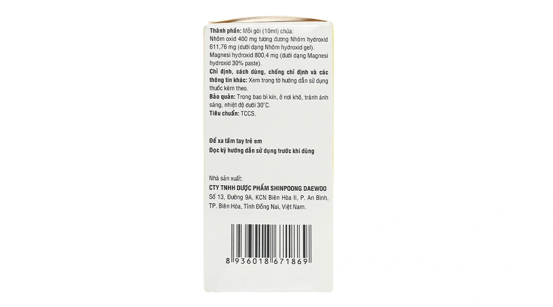 Hỗn dịch uống Varogel S trị viêm loét dạ dày - tá tràng cấp, mạn tính (20 gói x 10ml) - 2