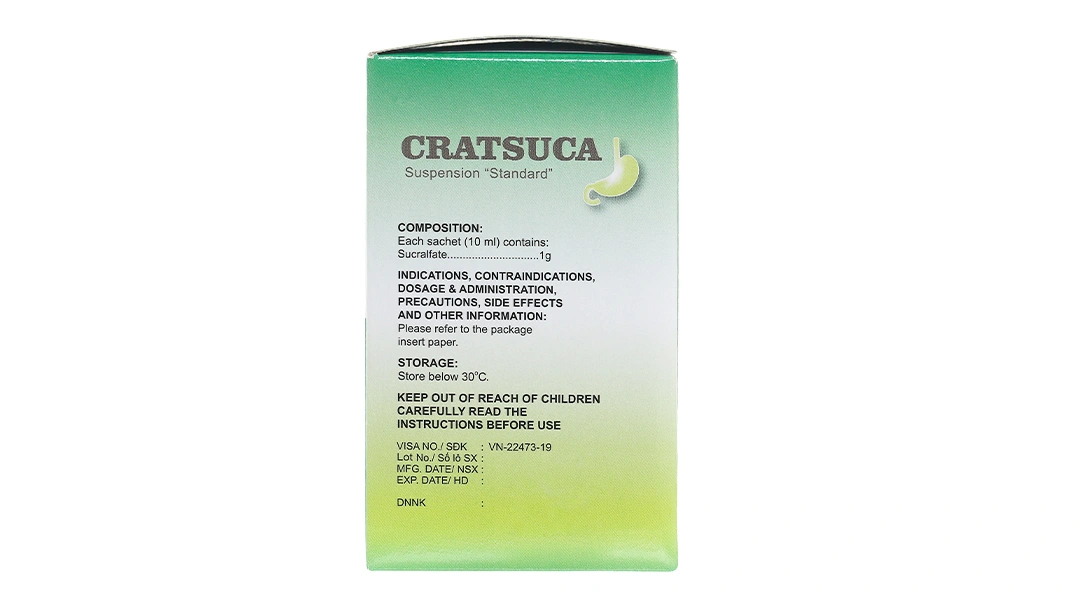Hỗn dịch uống Cratsuca 1g trị viêm loét dạ dày, tá tràng (20 gói x 10ml) - 3