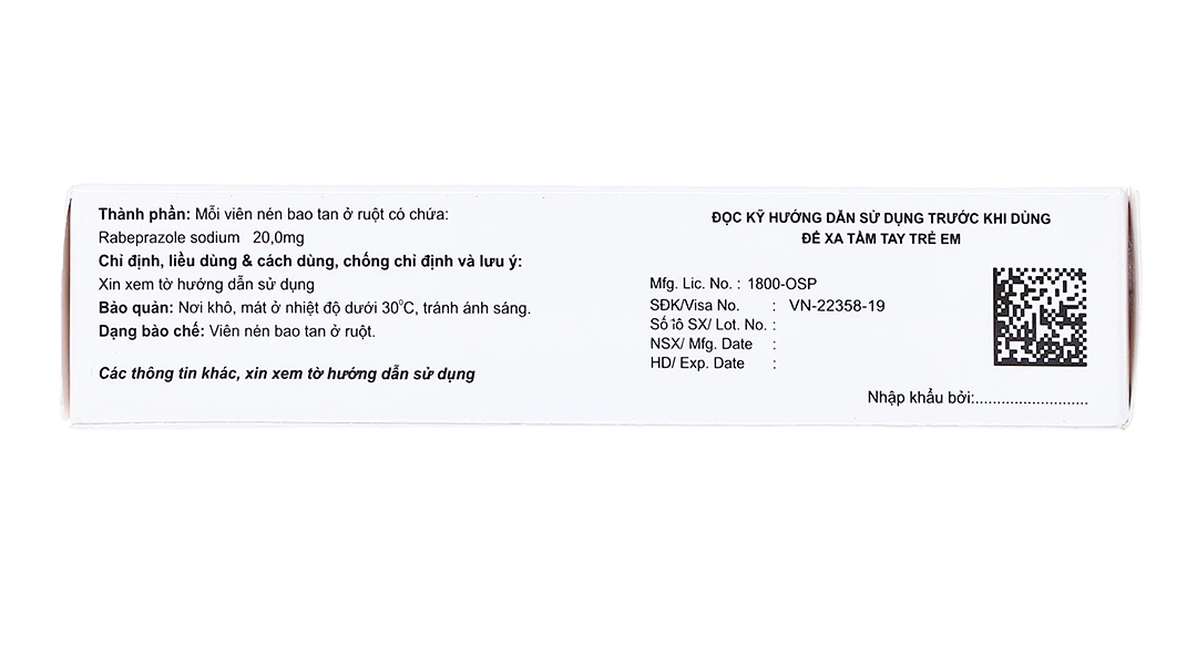 Rabofar 20 trị trào ngược dạ dày, thực quản (3 vỉ x 10 viên) - 3