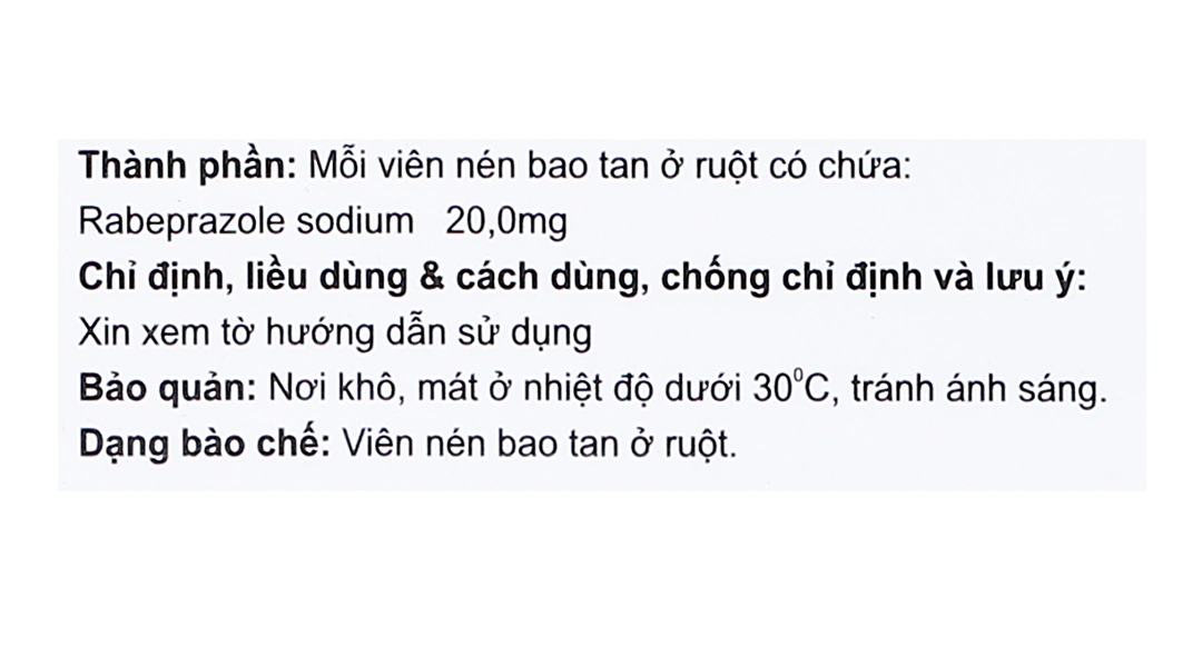 Rabofar 20 trị trào ngược dạ dày, thực quản (3 vỉ x 10 viên) - 5