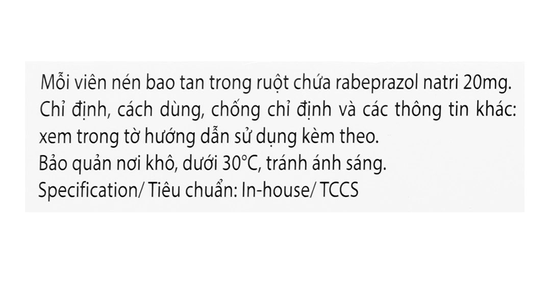 Rabzak 20 trị trào ngược dạ dày, thực quản (3 vỉ x 10 viên) - 5
