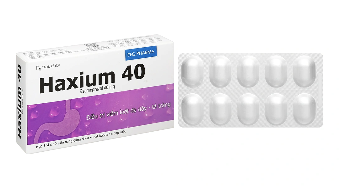 Haxium 40 trị trào ngược dạ dày, thực quản (3 vỉ x 10 viên) - 
