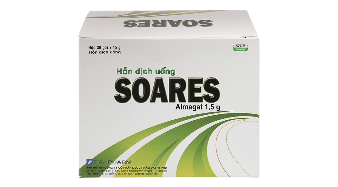 Hỗn dịch uống Soares trị loét dạ dày - tá tràng, viêm thực quản (30 gói x 15g) - 1