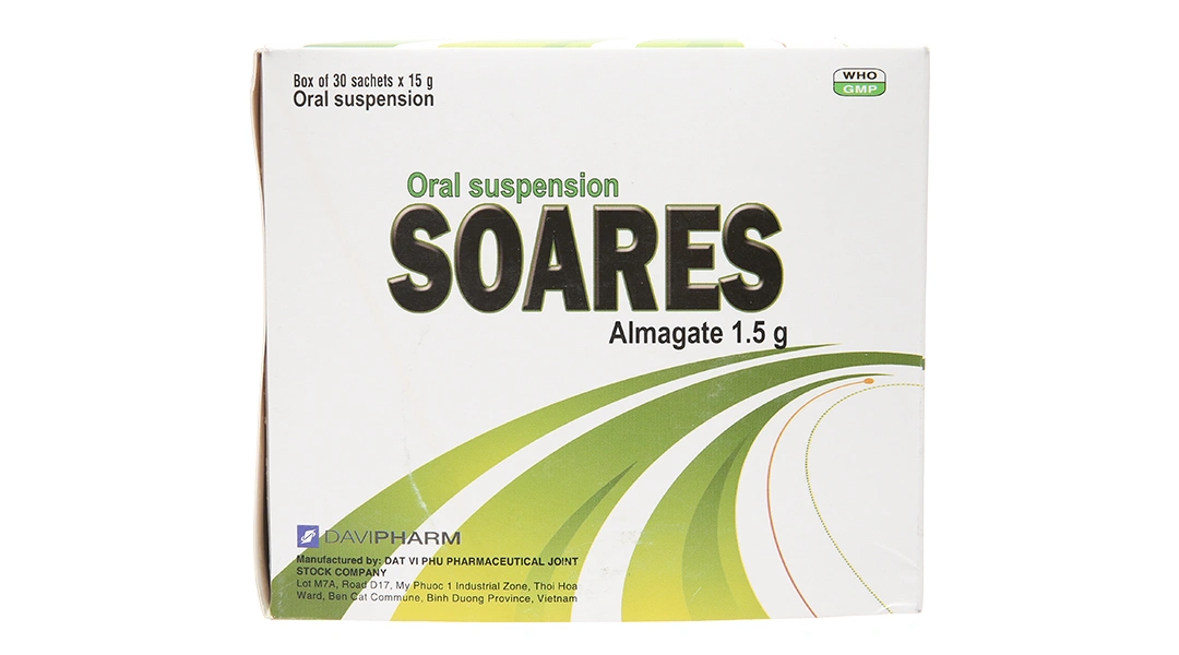 Hỗn dịch uống Soares trị loét dạ dày - tá tràng, viêm thực quản (30 gói x 15g) - 2