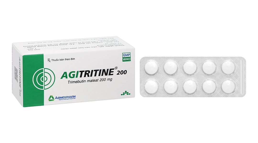 Agitritine 200mg trị đau co thắt dạ dày, hội chứng ruột kích thích (5 vỉ x 10 viên) - 