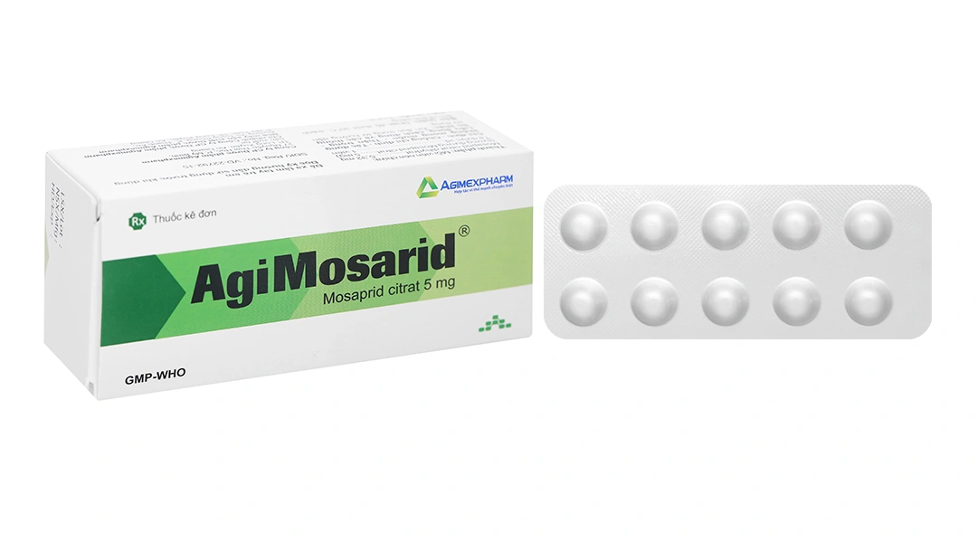 Agimosarid 5mg trị các triệu chứng dạ dày - ruột (6 vỉ x 10 viên) - 