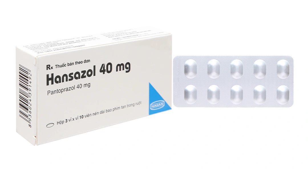 Hansazol 40mg trị trào ngược dạ dày, thực quản (3 vỉ x 10 viên) - 