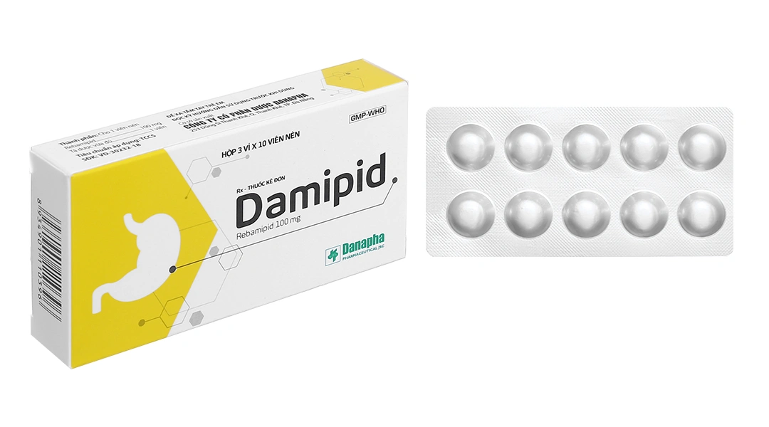Damipid 100mg trị viêm loét dạ dày (3 vỉ x 10 viên) - 