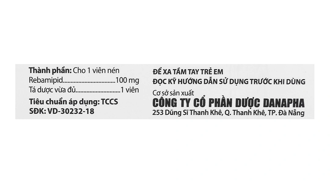 Damipid 100mg trị viêm loét dạ dày (3 vỉ x 10 viên) - 5