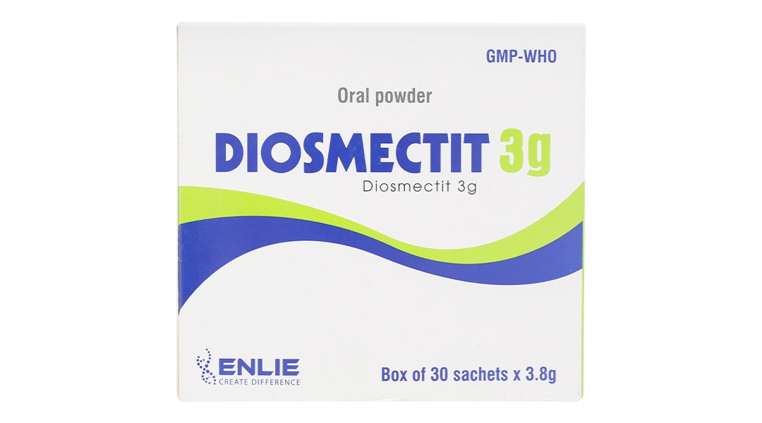 Thuốc bột Diosmectit Enlie 3g trị tiêu chảy cấp và mạn tính (30 gói x 3,8g) - 1