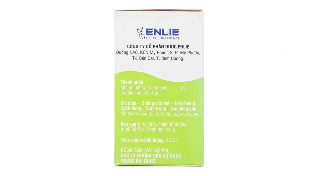 Thuốc bột Diosmectit Enlie 3g trị tiêu chảy cấp và mạn tính (30 gói x 3,8g) - 2