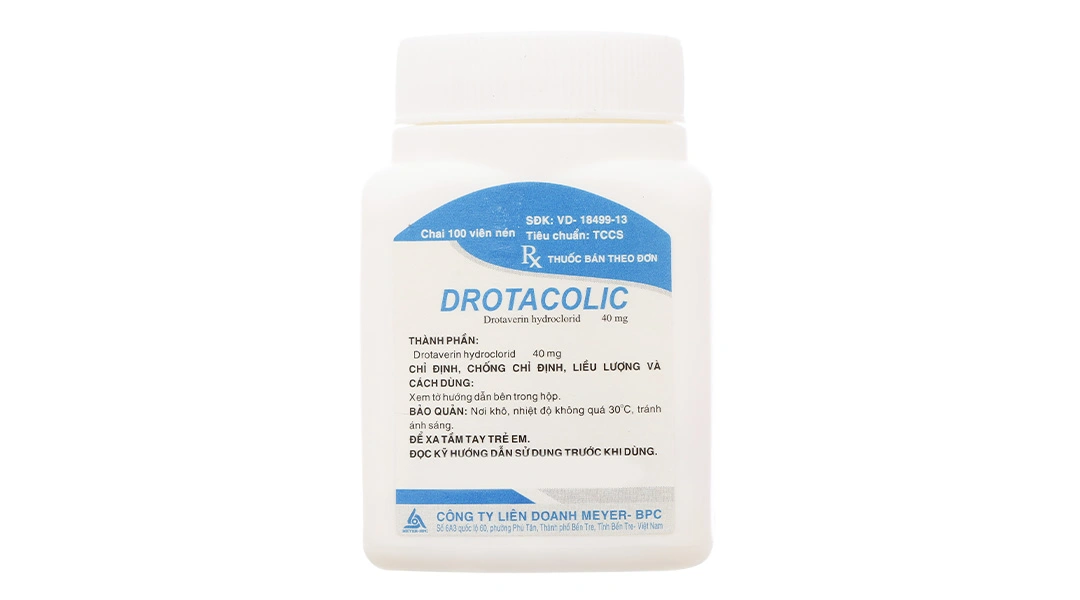 Drotacolic 40mg giảm đau do co thắt dạ dày, ruột lọ 100 viên - 1