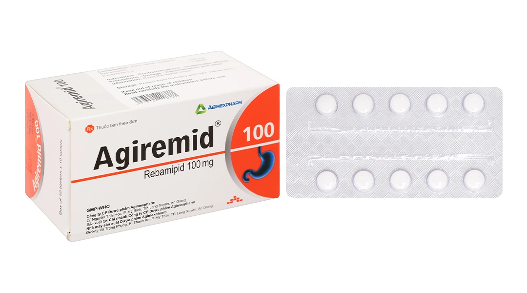 Agiremid 100 trị tổn thương niêm mạc dạ dày cấp và mãn tính (10 vỉ x 10 viên) - 