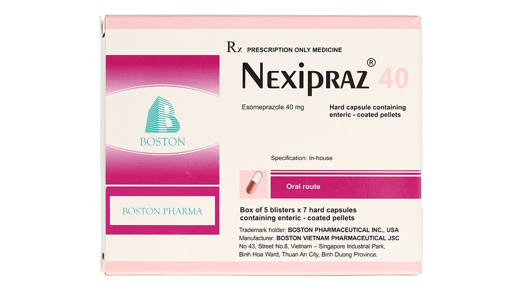 Nexipraz 40 trị trào ngược dạ dày, thực quản (5 vỉ x 7 viên) - 1