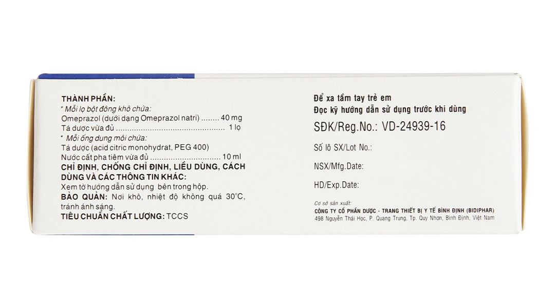 Bột pha tiêm Oraptic 40mg điều trị loét tá tràng, dạ dày (1 lọ bột + 1 ống 10ml) - 2