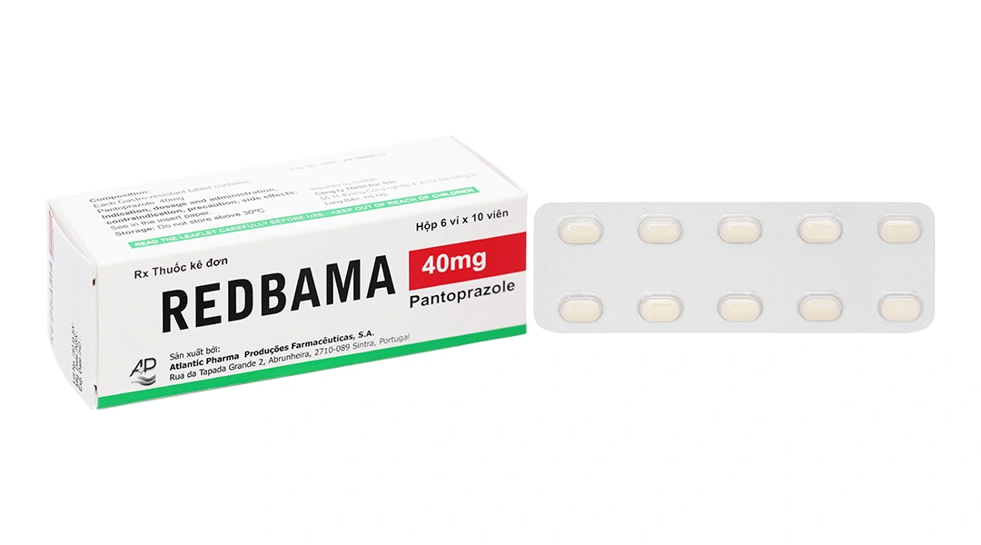 Redbama 40mg trị viêm loét dạ dày tá tràng (6 vỉ x 10 viên) - 