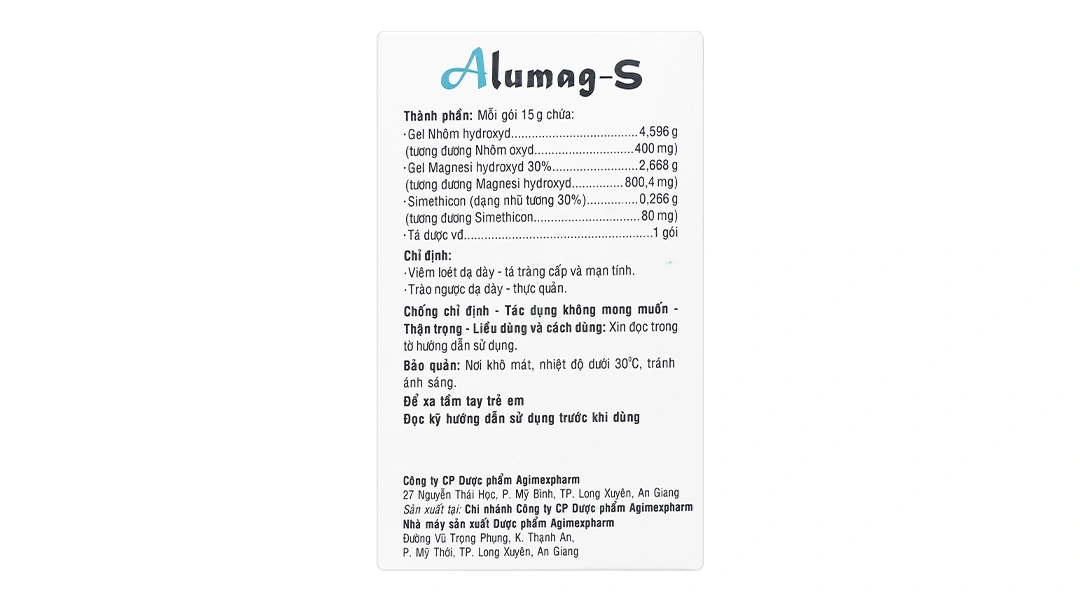Hỗn dịch uống Alumag-S 15g điều trị viêm loét dạ dày tá tràng (20 gói x 15g) - 3
