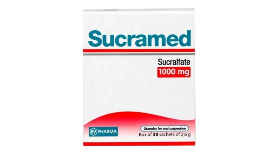 Cốm pha hỗn dịch Sucramed 1000mg trị loét dạ dày, tá tràng lành tính (30 gói x 2.6g) - 