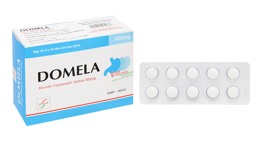 Domela 300mg điều trị viêm loét dạ dày, tá tràng (10 vỉ x 10 viên) - 