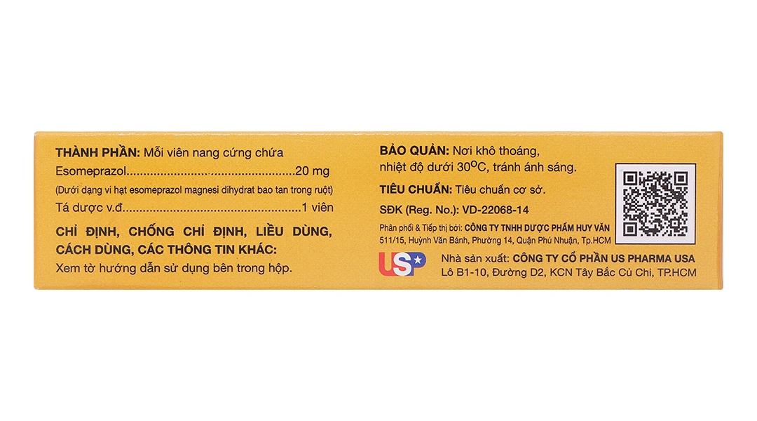 Esomeprazol 20-US trị trào ngược dạ dày, thực quản (3 vỉ x 10 viên) - 3