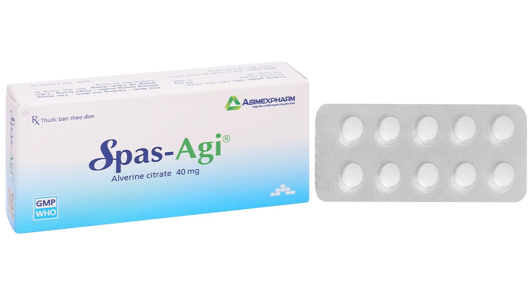Spas-Agi 40mg chống đau do co thắt cơ trơn ở đường tiêu hóa (3 vỉ x 10 viên) - 
