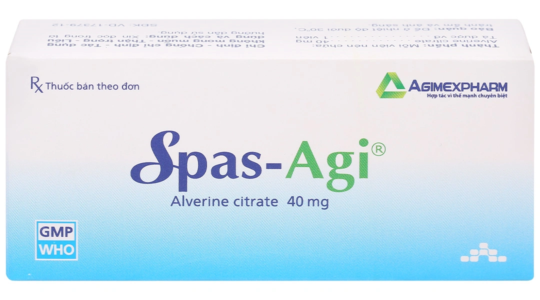Spas-Agi 40mg chống đau do co thắt cơ trơn ở đường tiêu hóa (3 vỉ x 10 viên) - 1