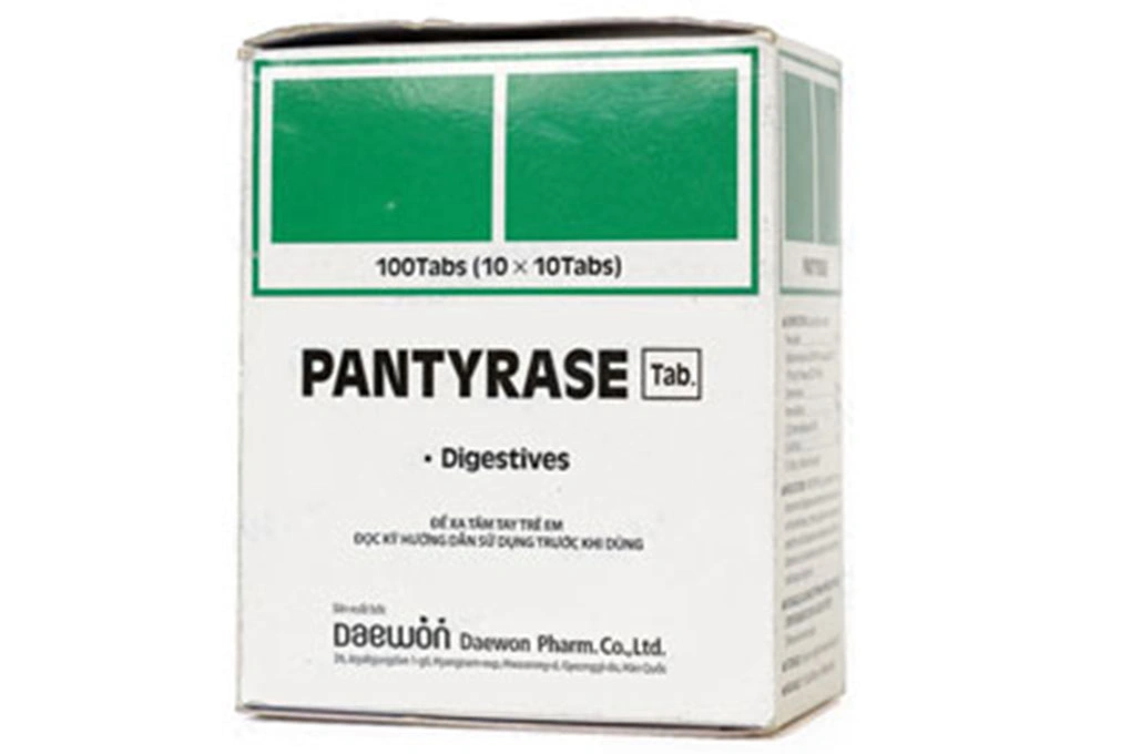 Pantyrase Tab trị đầy hơi, khó tiêu (10 vỉ x 10 viên) - 