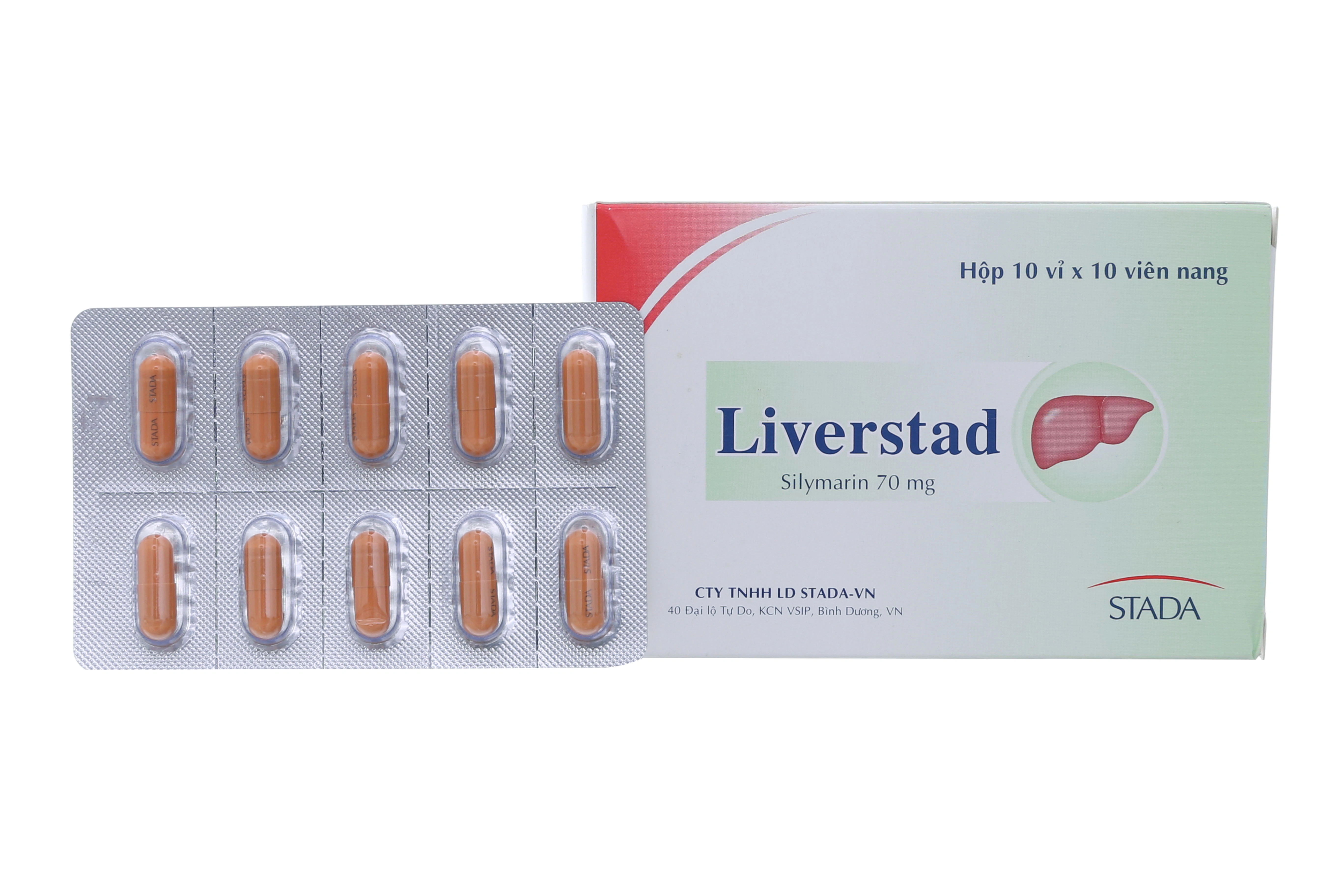 Liverstad 70mg hỗ trợ rối loạn tiêu hóa do bệnh về gan (10 vỉ x 10 viên) - 