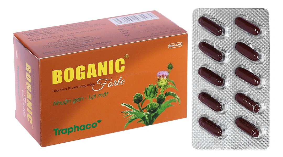 Boganic Forte hỗ trợ trị bệnh lý gan mật, mỡ máu (5 vỉ x 10 viên) - 
