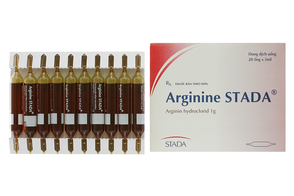 Dung dịch uống Arginine Stada trị tăng amoniac huyết, khó tiêu (20 ống x 5ml) - 