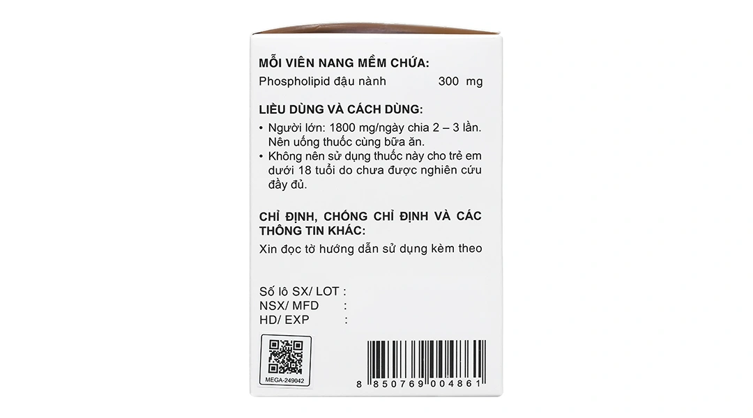 Livolin-H 300mg hỗ trợ trị bệnh lý về gan (10 vỉ x 10 viên) - 3