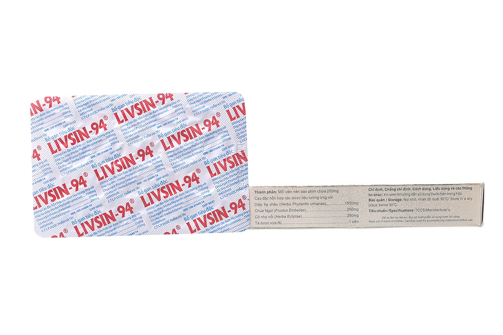 Livsin-94 hỗ trợ trị bệnh lý về gan (2 vỉ x 20 viên) - 1