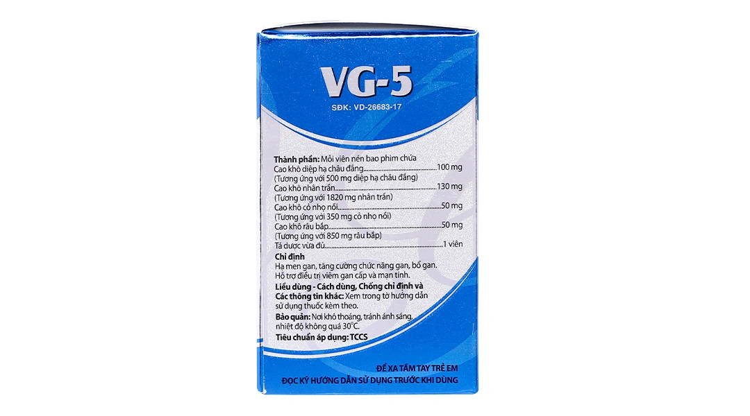 VG-5 hạ men gan, tăng cường chức năng gan, bổ gan lọ 40 viên - 2