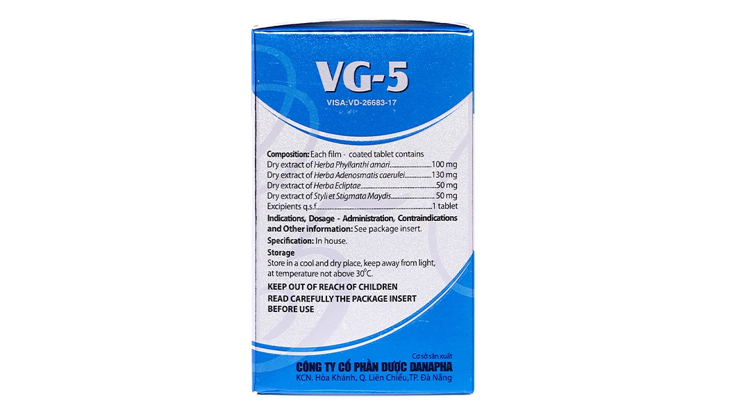 VG-5 hạ men gan, tăng cường chức năng gan, bổ gan lọ 40 viên - 3