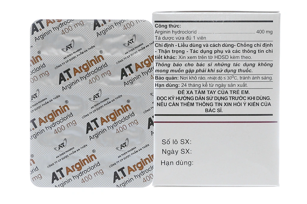 A.T Arginin 400mg hỗ trợ trị khó tiêu (10 vỉ x 10 viên) - 1