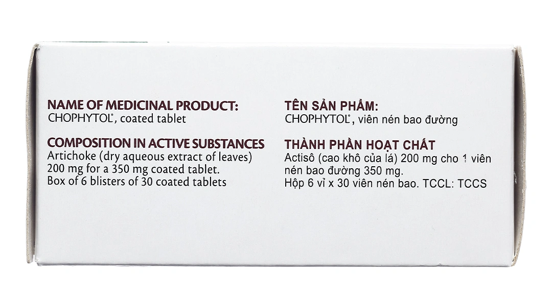 Chophytol 200mg giúp lợi tiểu, thông mật, lợi mật (6 vỉ x 30 viên) - 4