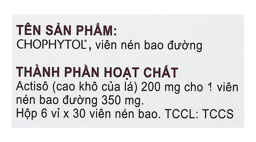 Chophytol 200mg giúp lợi tiểu, thông mật, lợi mật (6 vỉ x 30 viên) - 5