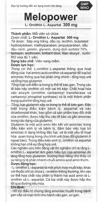 Melopower 300mg hỗ trợ trị chứng tăng amoniac huyết (12 vỉ x 5 viên) - 4