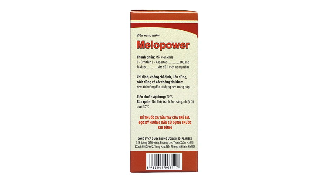 Melopower 300mg hỗ trợ trị chứng tăng amoniac huyết (12 vỉ x 5 viên) - 2