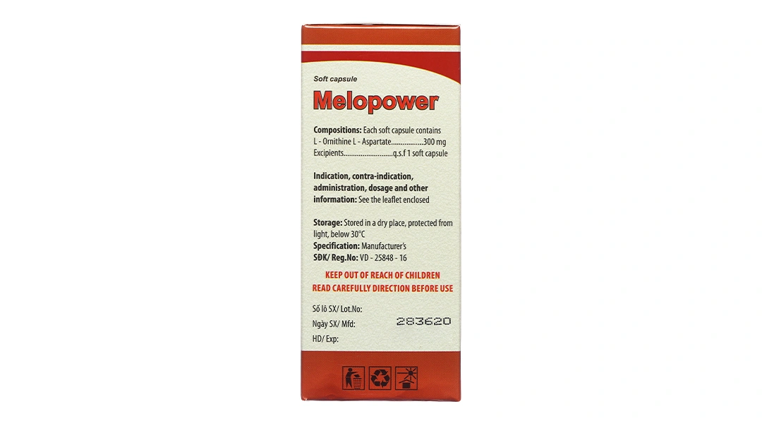 Melopower 300mg hỗ trợ trị chứng tăng amoniac huyết (12 vỉ x 5 viên) - 3