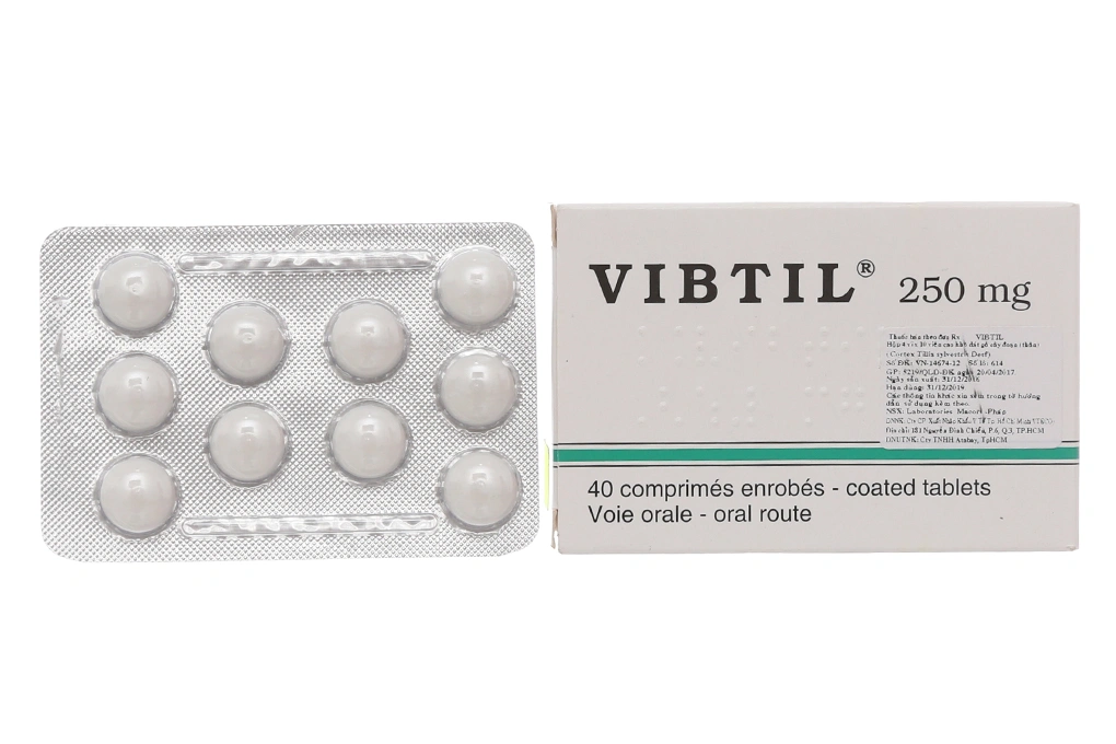 Vibtil 250mg hỗ trợ trị bệnh lý về gan mật (4 vỉ x 10 viên) - 