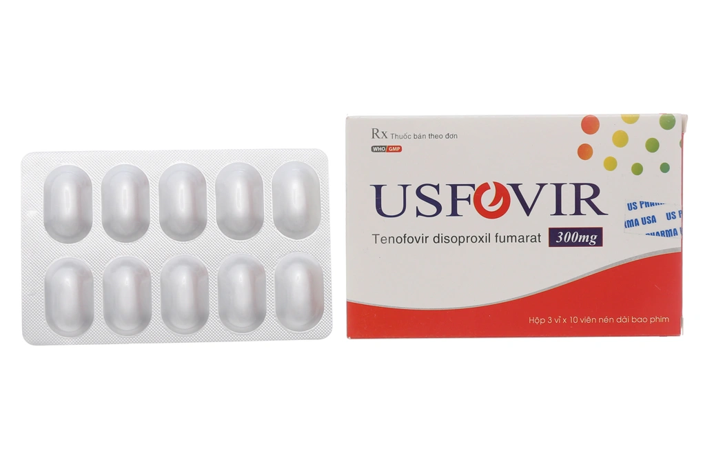 Usfovir 300mg thuốc kháng virus, trị viêm gan B (3 vỉ x 10 viên) - 